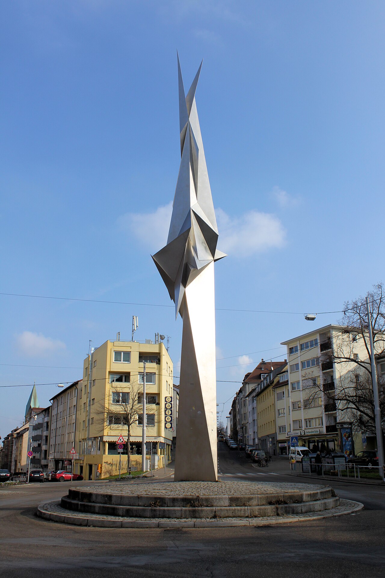 Sculpture 6-87/88 of Erwin Hauser at Kernerplatz, Stuttgart, Germany