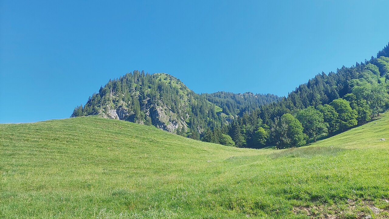 Älpelekopf and Riefenkopf in the Allgäu Alps, view from south (point of view: Gerstruben)