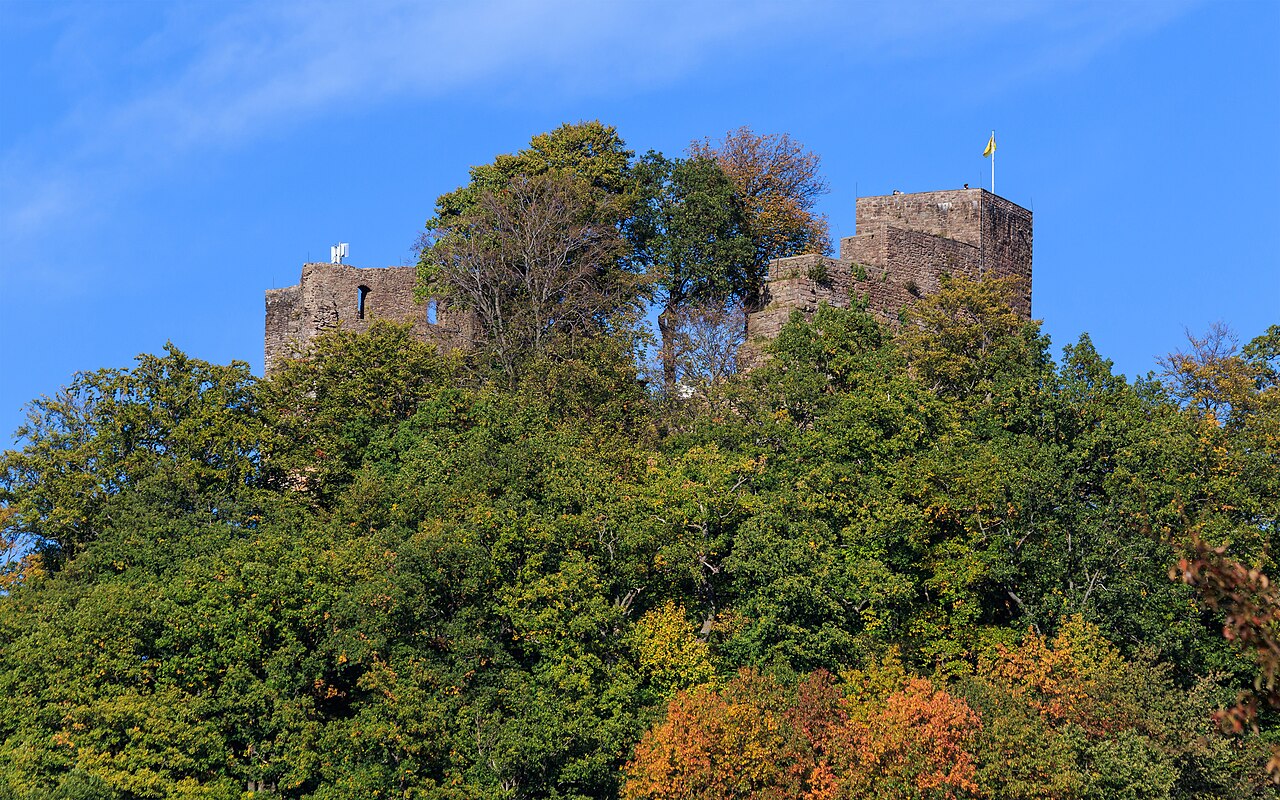 View towards Ebersteinburg castle ruin in Baden-Baden (BW, Germany)