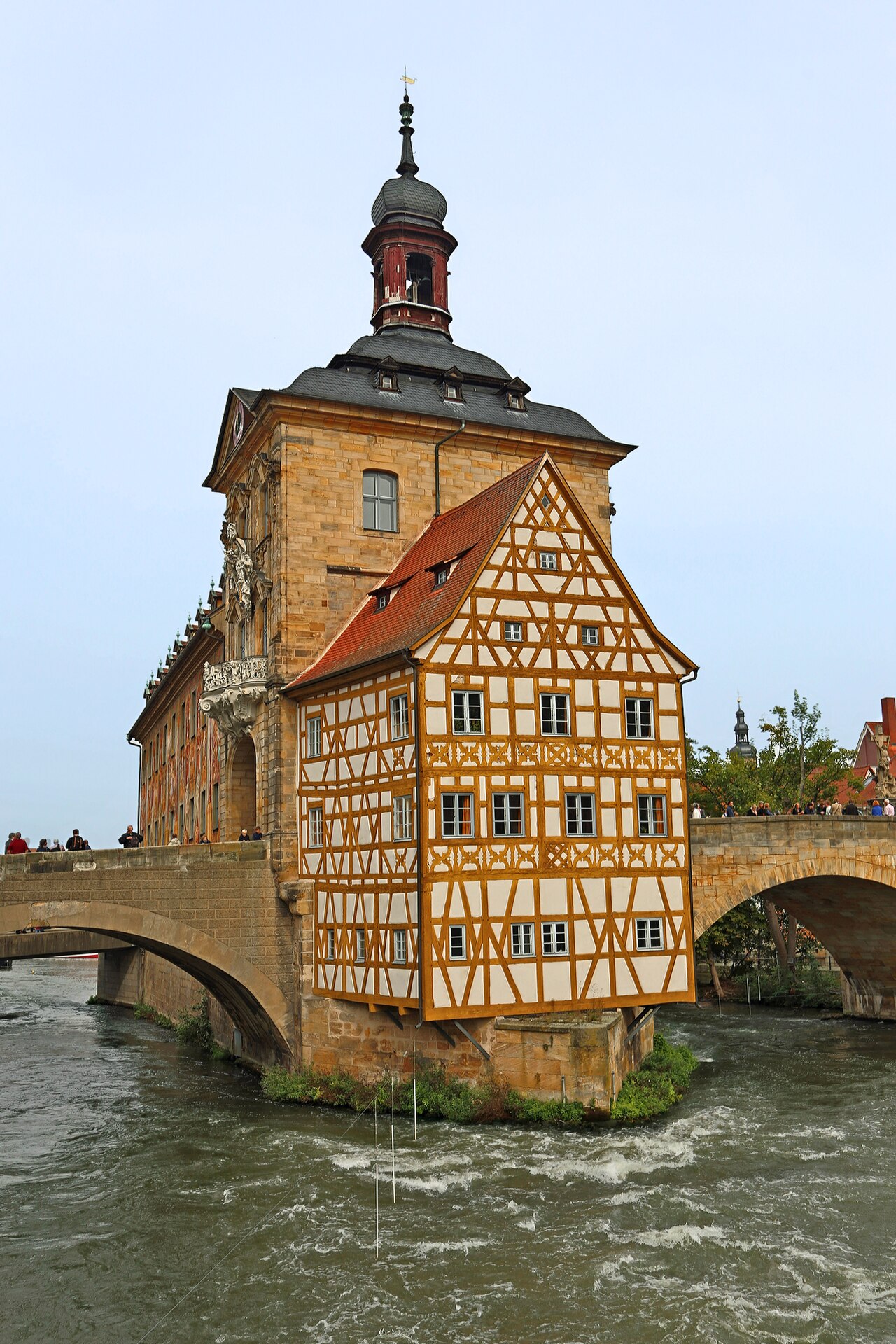 Bamberg: Old Town Hall on an island in the river Regnitz