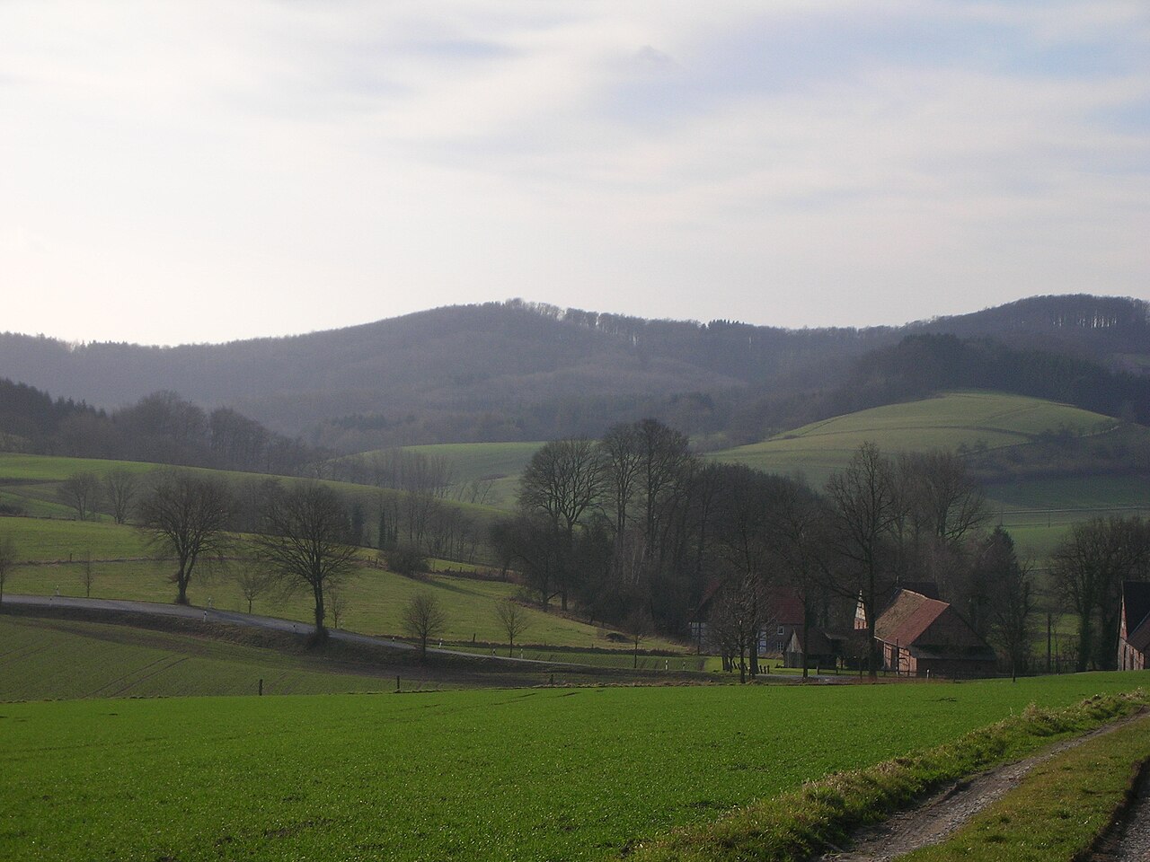 Amelungsburg in the Lippe Uplands near Dörentrup , Lippe District , North Rhine-Westphalia , Germany