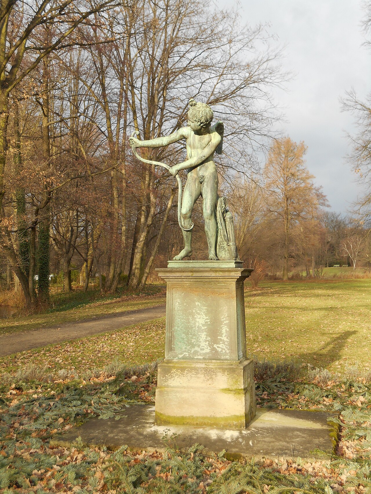 Amor in the Gardens of Charlottenburg Palace (Luiseninsel), Berlin-Charlottenburg, Berlin (Germany)
