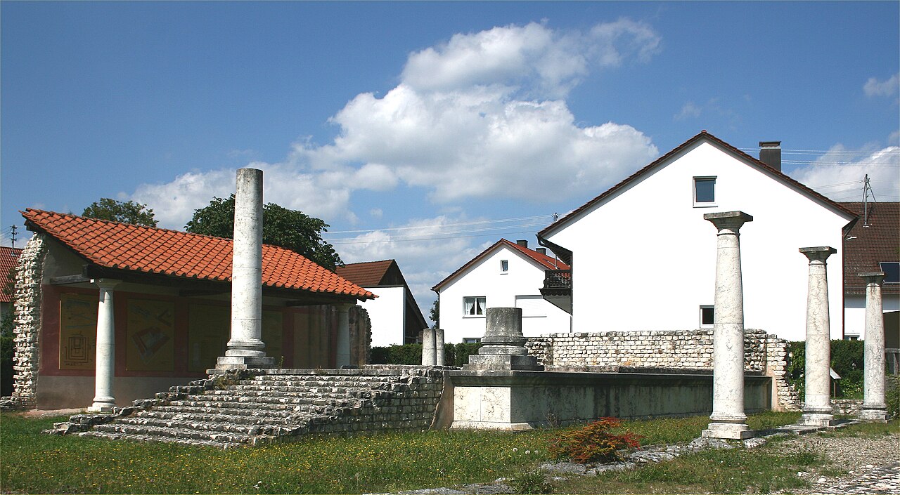Apollo-Grannus Temple (partial reconstruction) in Lauingen-Faimingen in the district of Dillingen