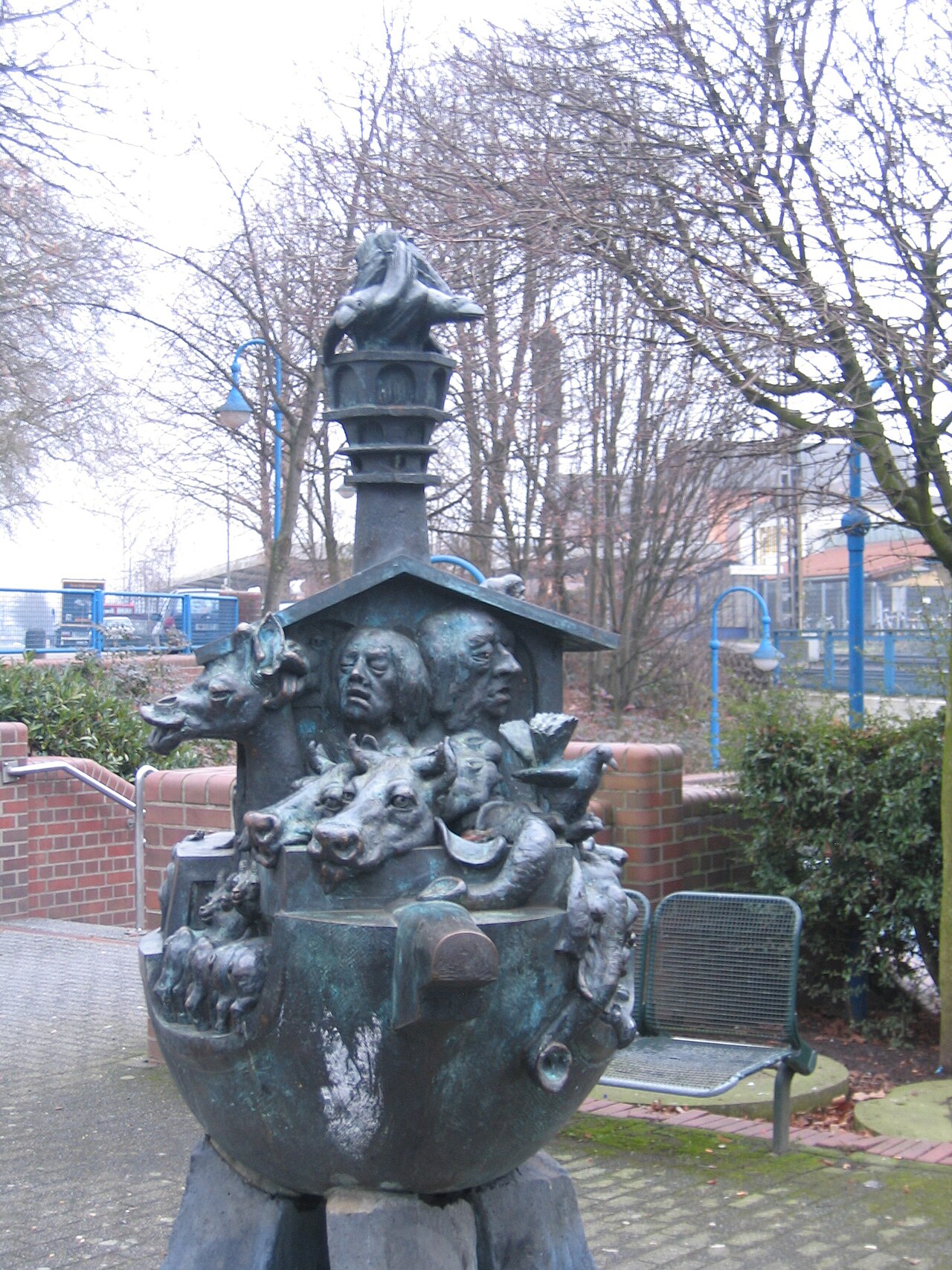 Fountain in Bünde -Ennigloh, District of Herford , North Rhine-Westphalia , Germany