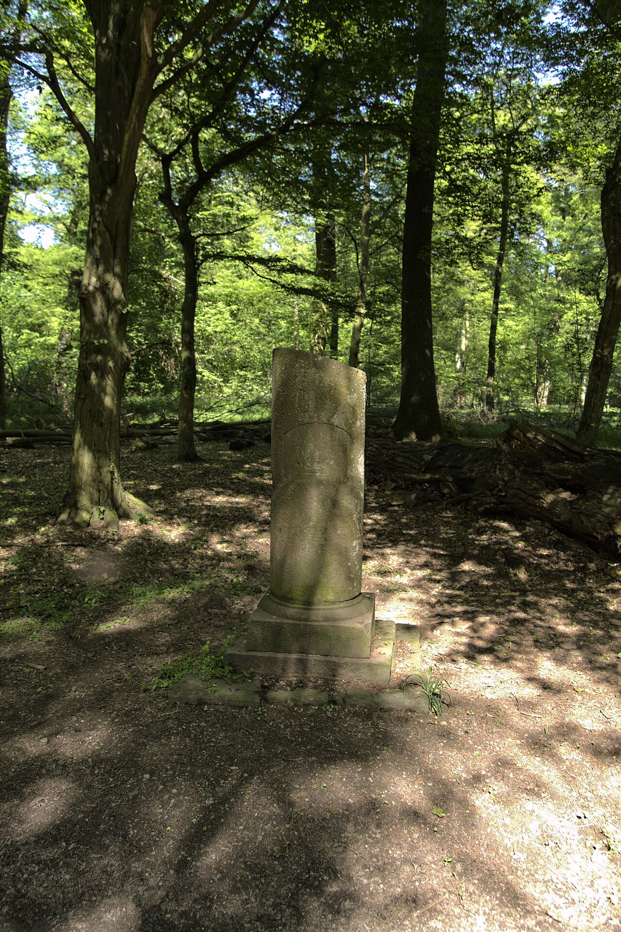 Denkmalsäule im Rastatter Wald Richtung Ötigheim