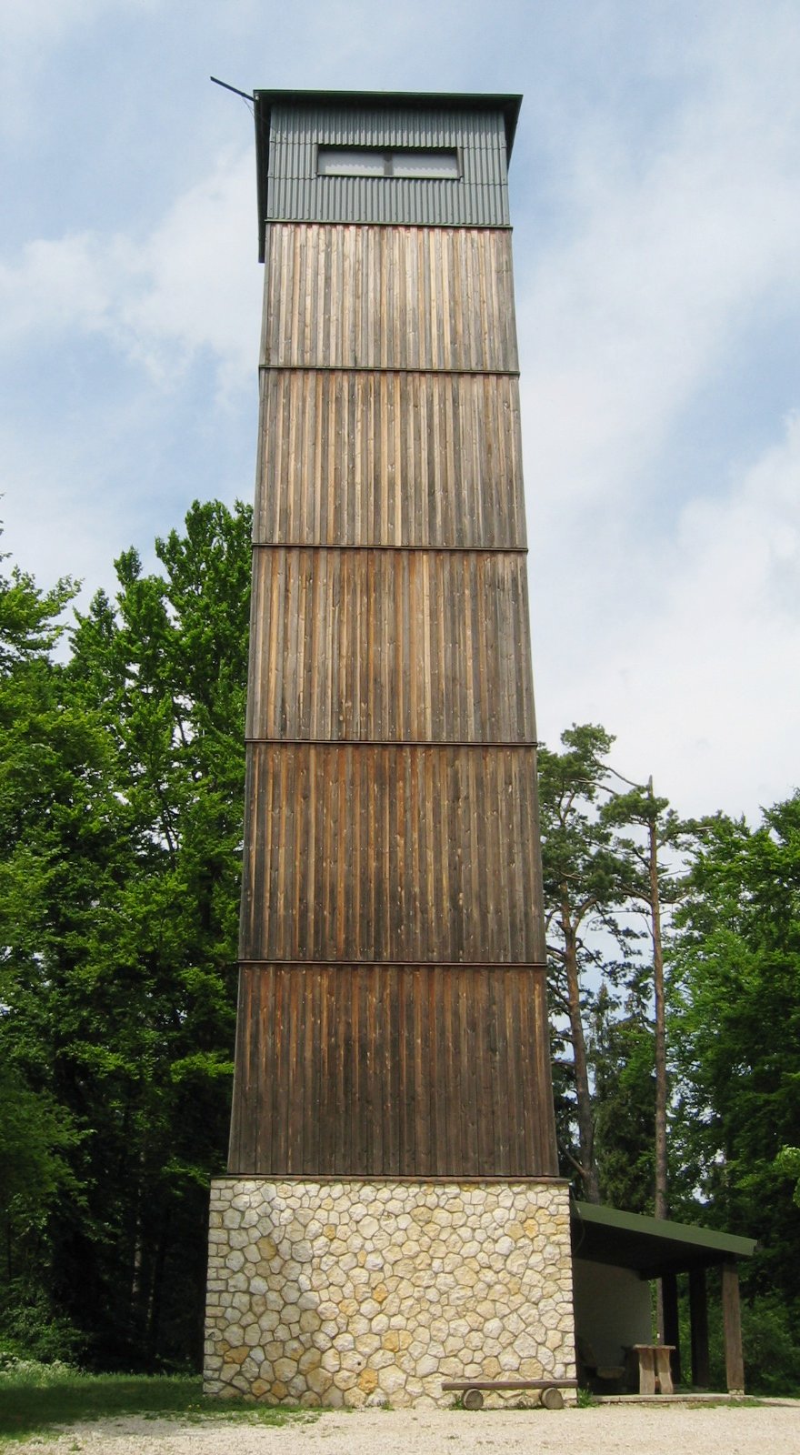 View tower on the Augstberg, a hill of the Swabian Jura, Germany