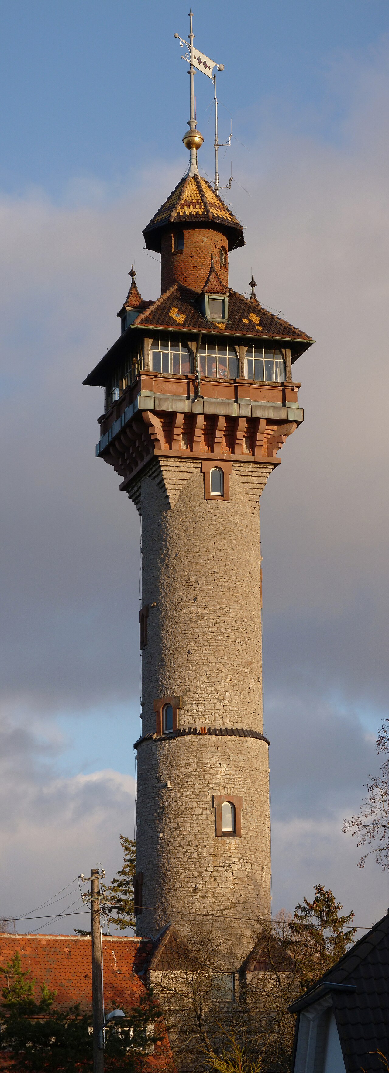 Observation tower on top of the Nikolausberg in Würzburg , Lower Franconia