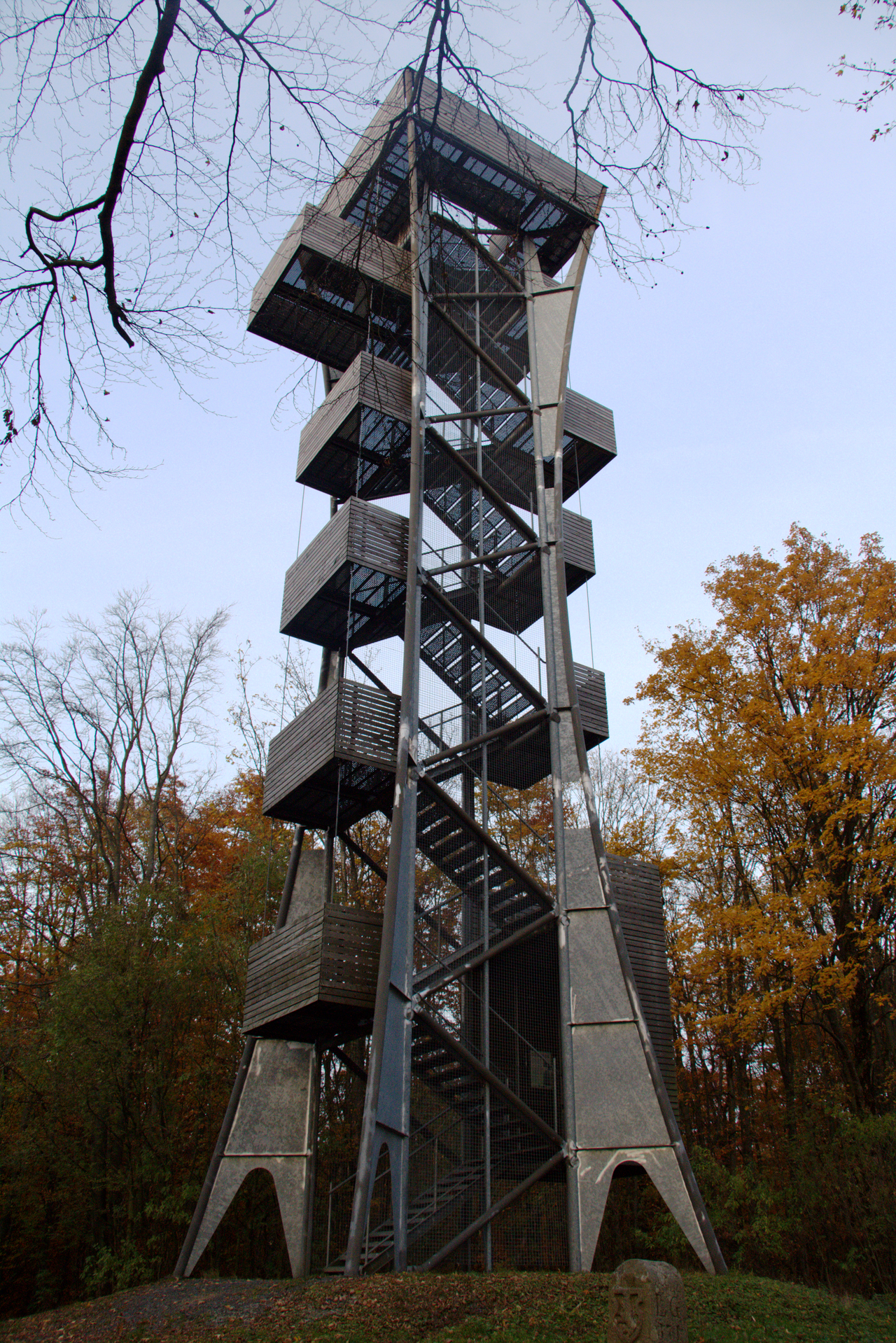 Observation Tower "Grosse Haube" between Heubach, Kalbach, Hesse and Motten, Bavaria, Germany