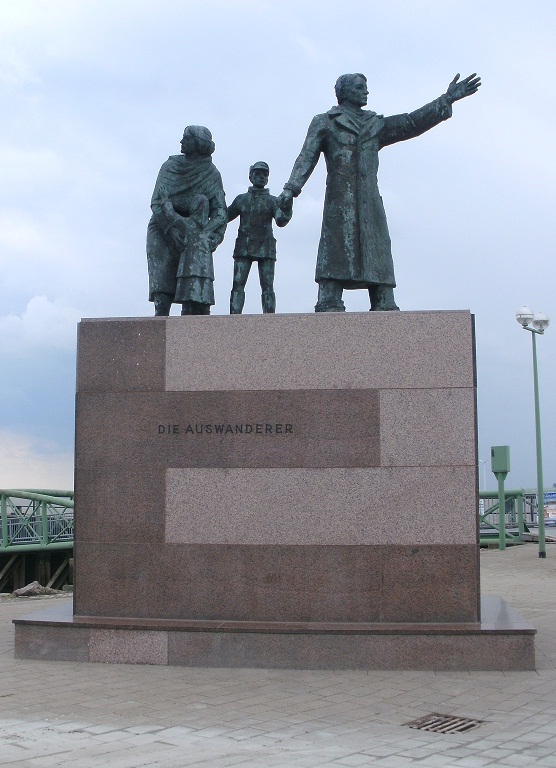 Bremerhaven, Germany: memorial to German emigrants in the harbour