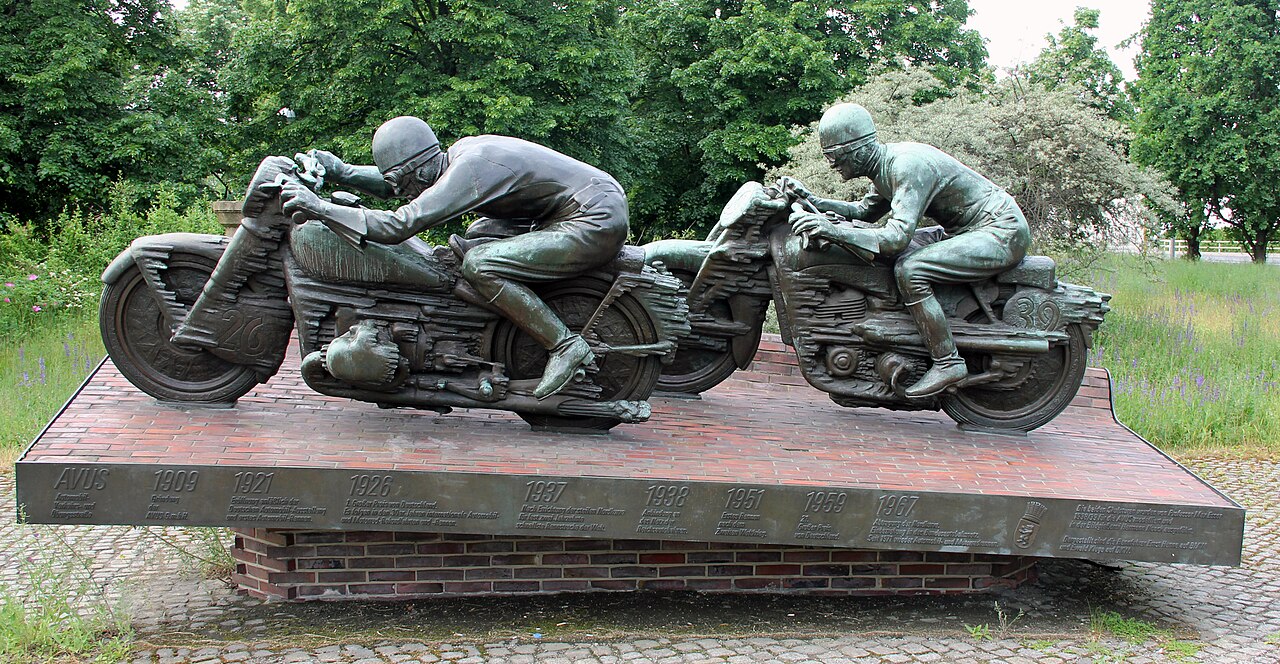 Sculpture, " Avus " by Max Esser , 1938, Messedamm, Berlin-Westend , Germany