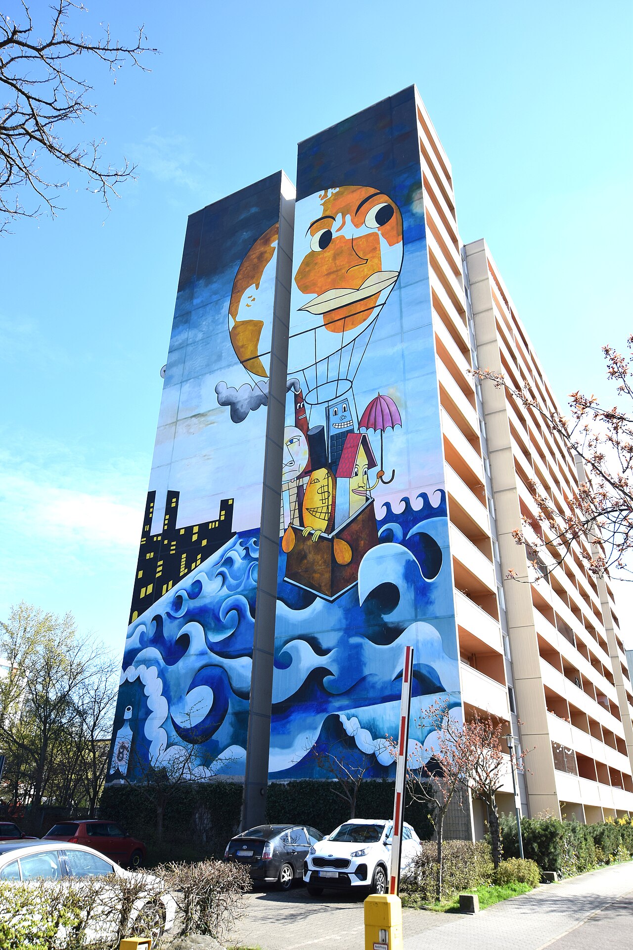 Mural by Jim Avignon in the ArtPark Tegel in Berlin, Germany (Neheimer Straße 8)
