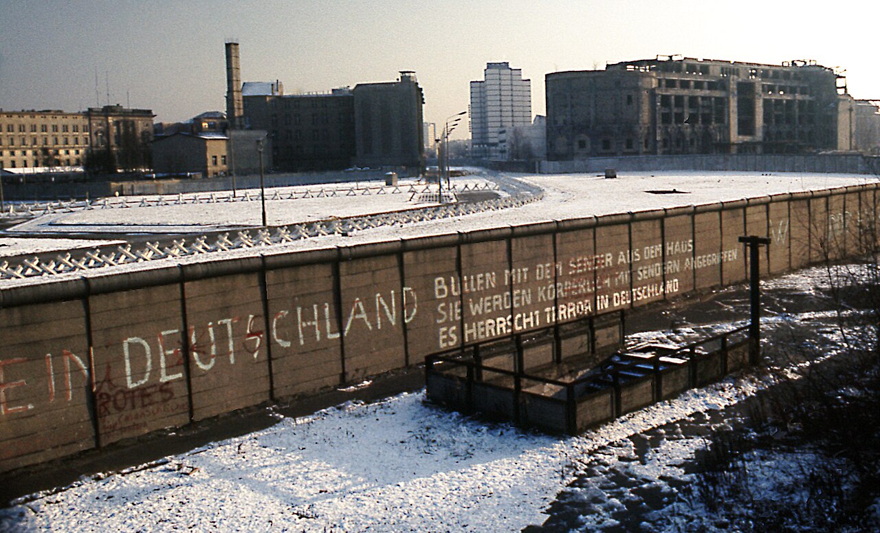 Berlin Wall at the Potsdamer Platz 1975 looking southeastwards into Stresemannstraße