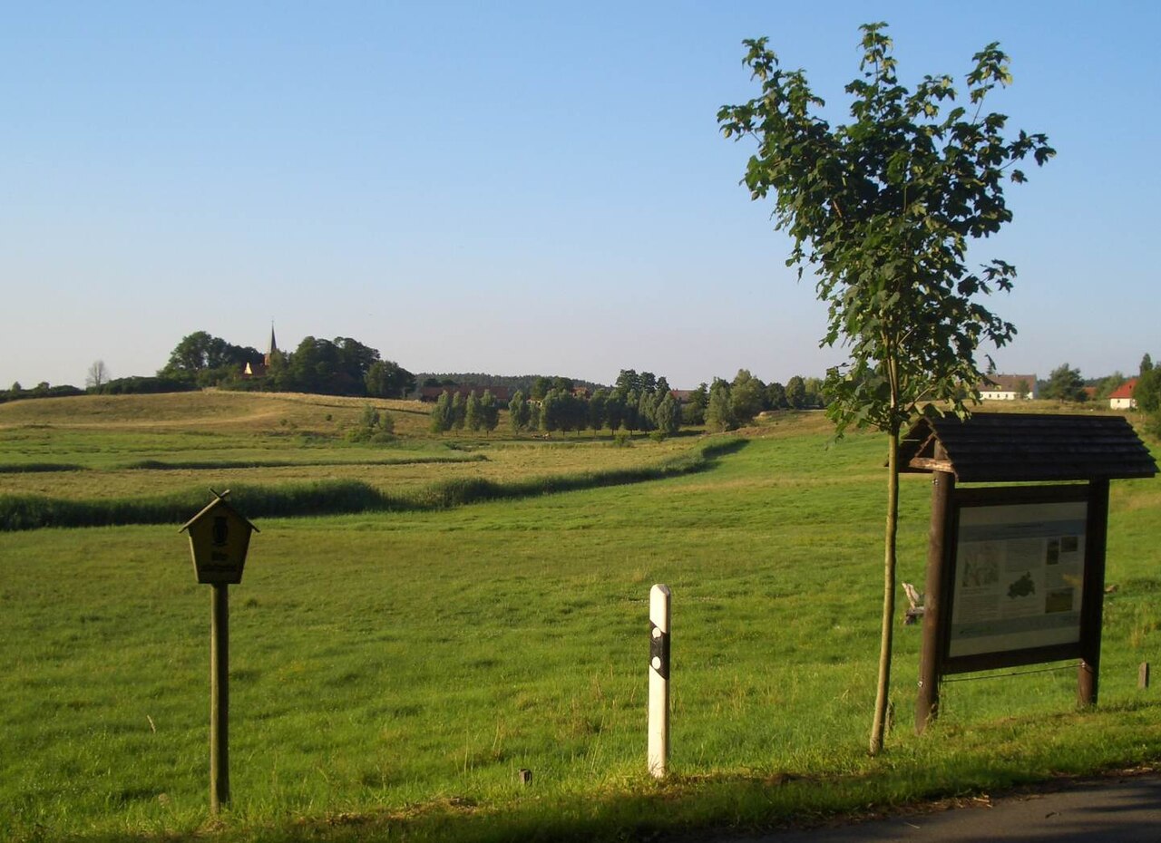 Blick von Osten auf das Naturschutzgebiet Binnensalzwiese bei Sülten