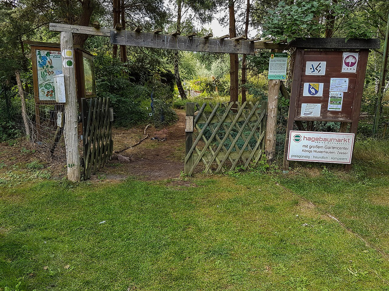 Biogarten Prieros, Eingang
