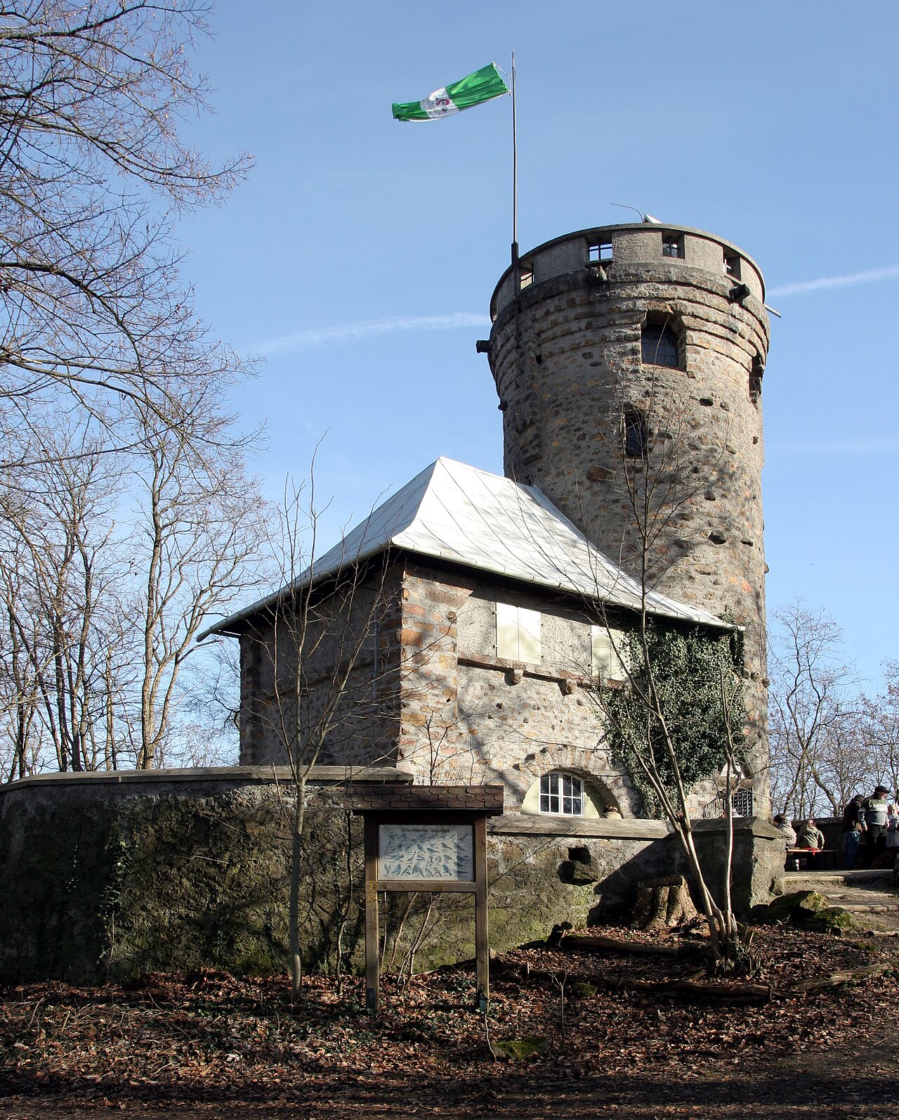 Bismarck tower at the top of the Hemsberg in Bensheim (Hesse, Germany)