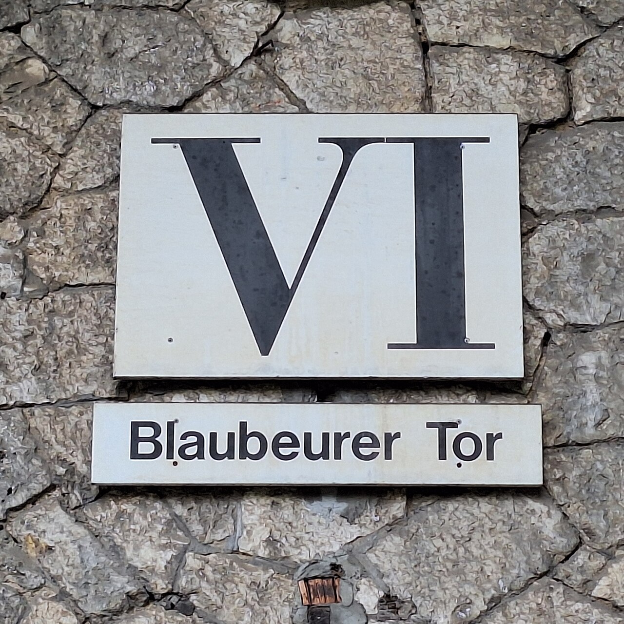 Werksschild Werk VI (Blaubeurer Tor)