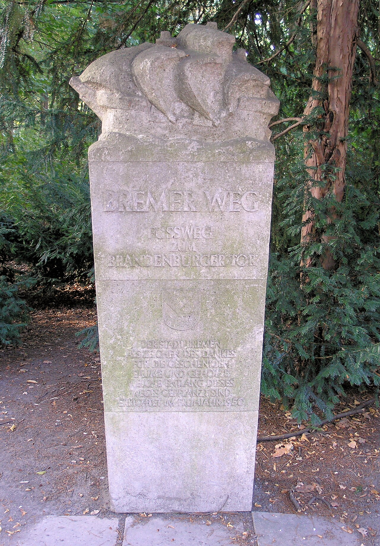 Memorial plaque, Baumspende , Bremer Weg , Berlin-Tiergarten , Germany