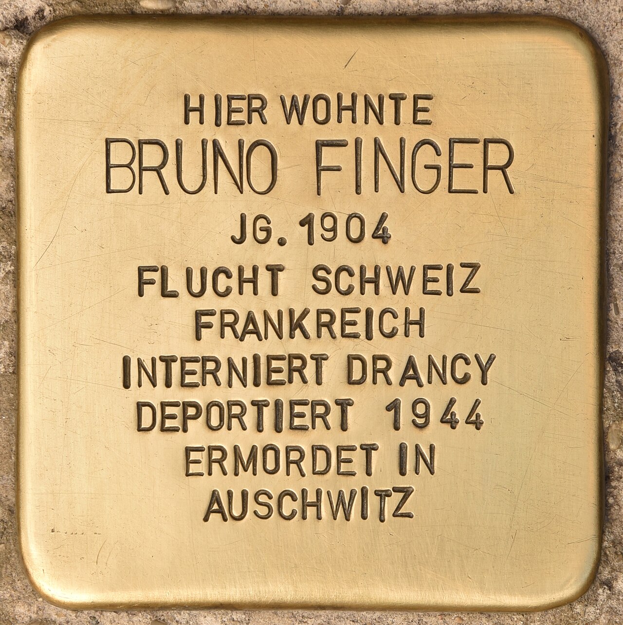 Stolperstein für Bruno Finger