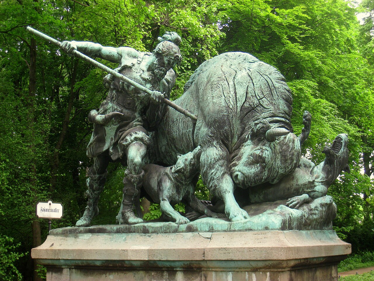 Altgermanische Wisentjagd by Fritz Schaper, Tiergarten, Berlin, Germany