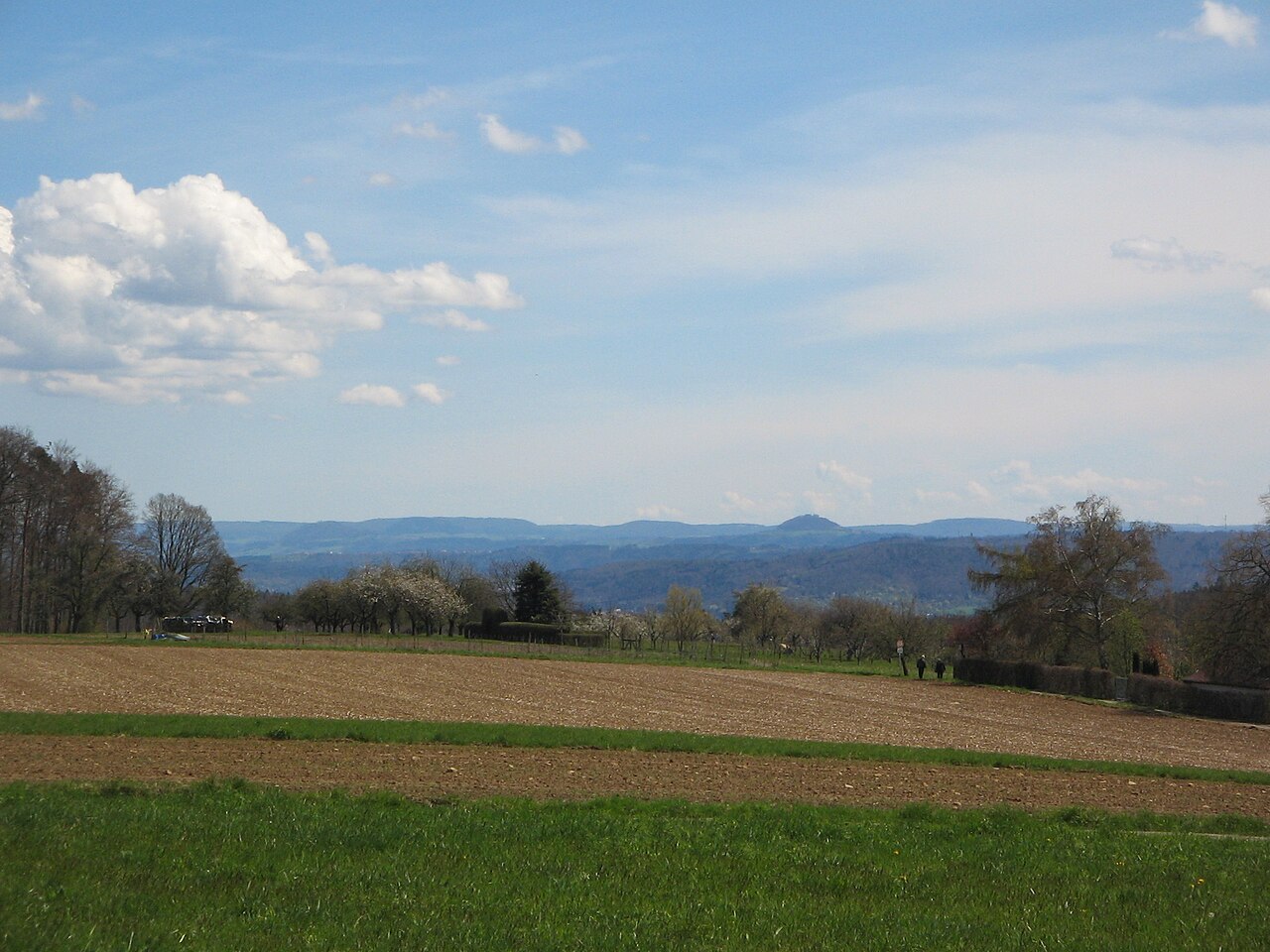 View over the Buocher Höhe looking towards the Swabian Jura