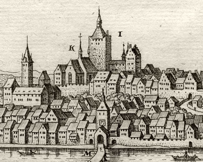 Breisach am Rhein, Burg: Ausschnitt aus dem Merian-Stich