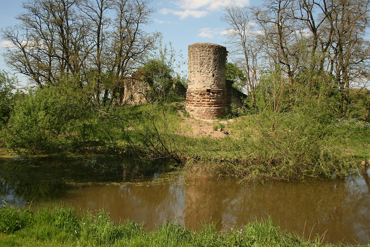 Ruins of castle Dorfelden, Niederdorfelden, Hesse
