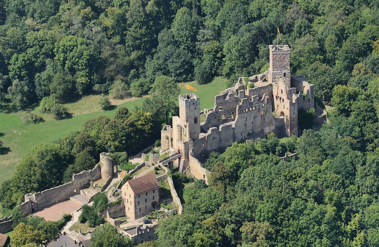 Lörrach: aerial view of Rötteln Castle