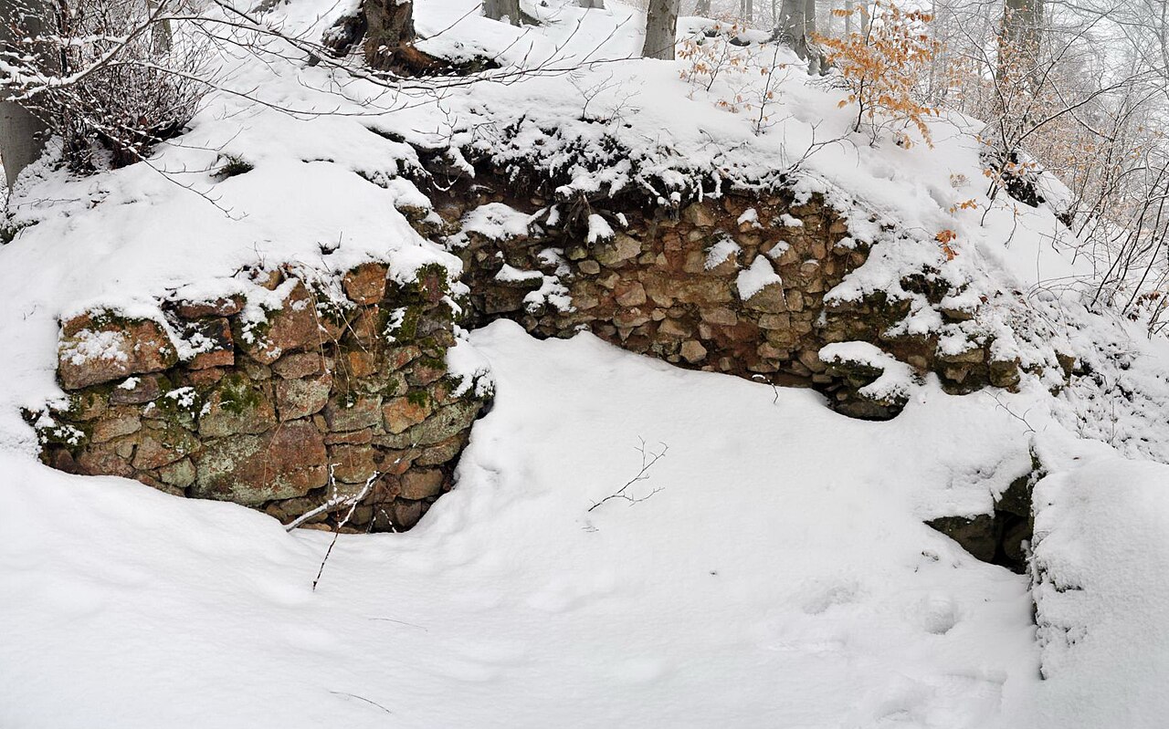 Remains of a tower of the Castle Tannenstein near Dannenfels in Rhineland-Palatinate