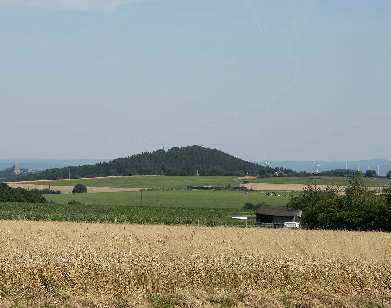 Burgberg Hürtgenwald, Germany, as seen from the village of Brandenberg