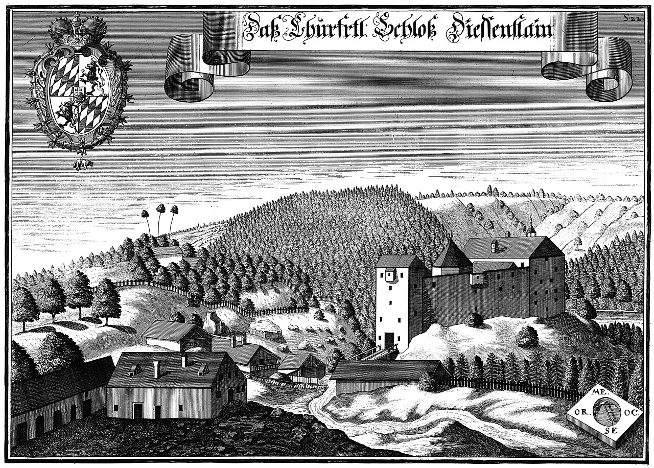 Kupferstich Dießenstein, Schloss