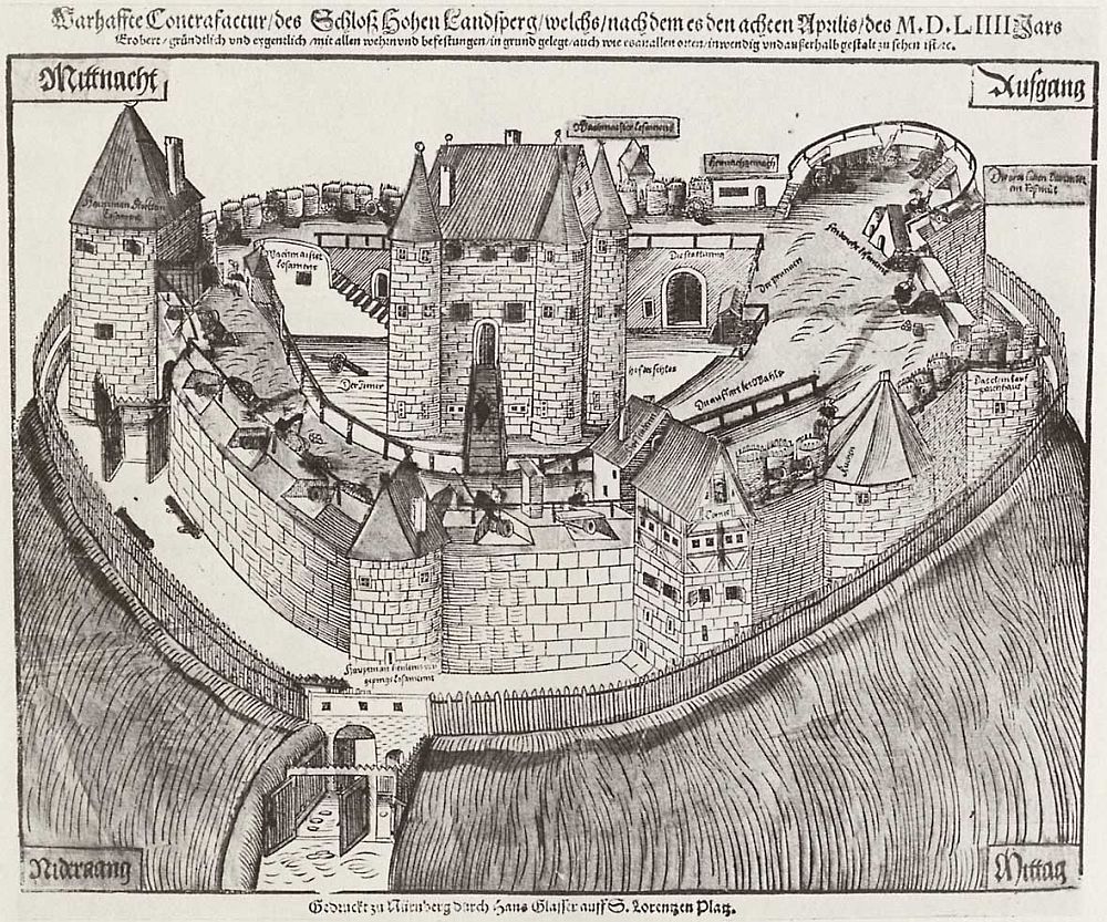 Castle of Hohenlandsberg before it's demolition 1554