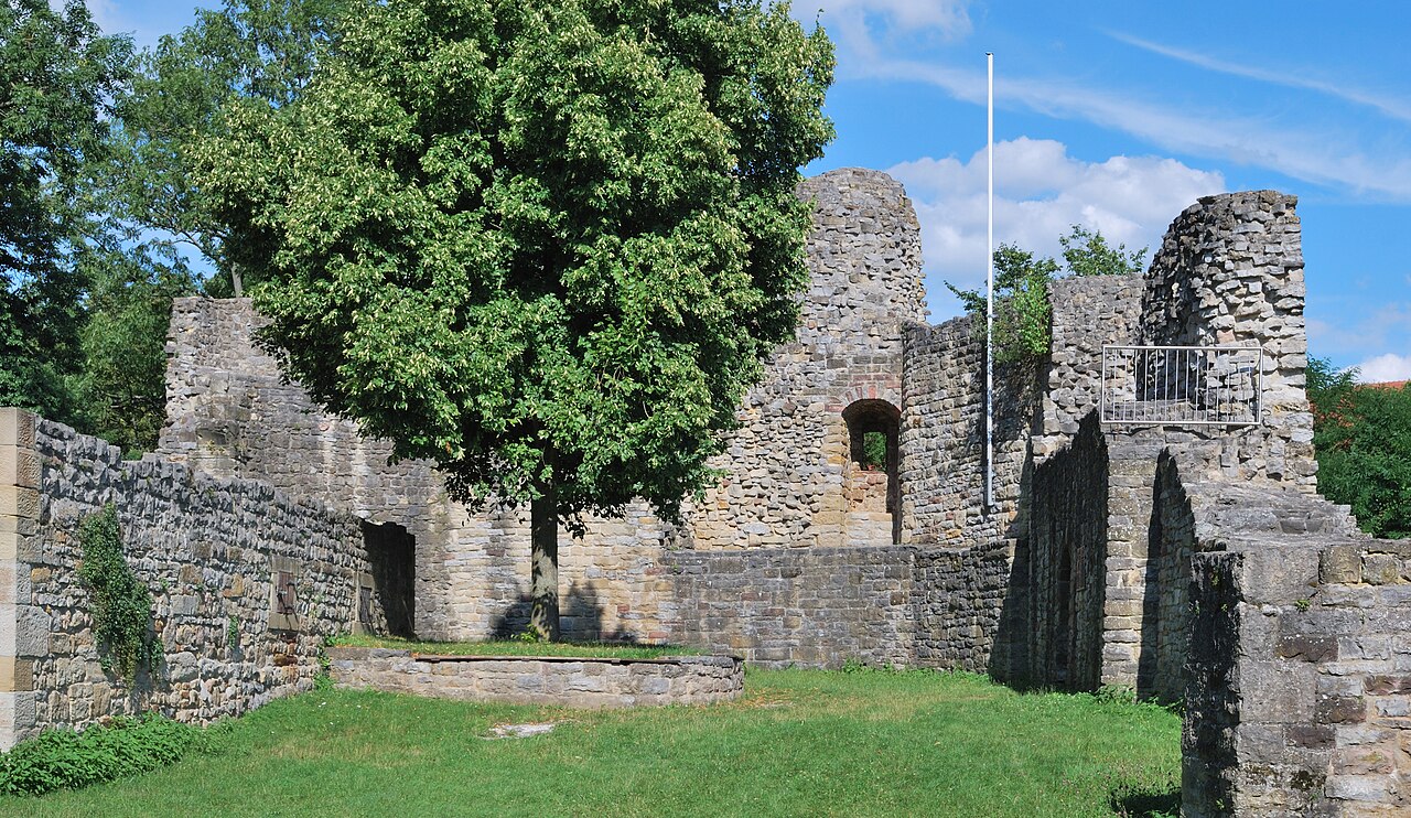 Inner ward of the castle ruin Nippenburg near Schwieberdingen in Southern Germany