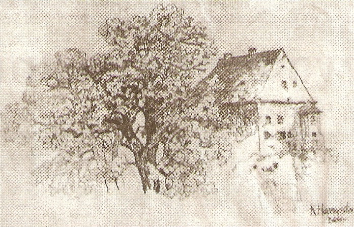 Burg Zolchow 1865 nach einer Skizze von Karl Hagemeister (Kemnitz, Stadt Werder (Havel), Landkreis Potsdam-Mittelmark)
