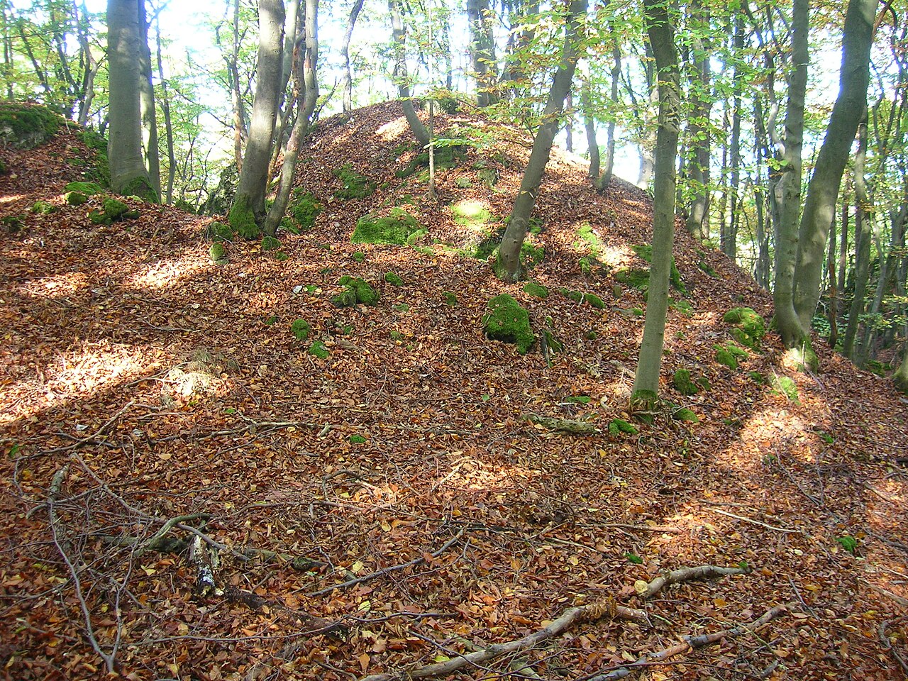 Burgstall auf der Hasenleite - Ansicht des Burgfelsens, Blick von Süden