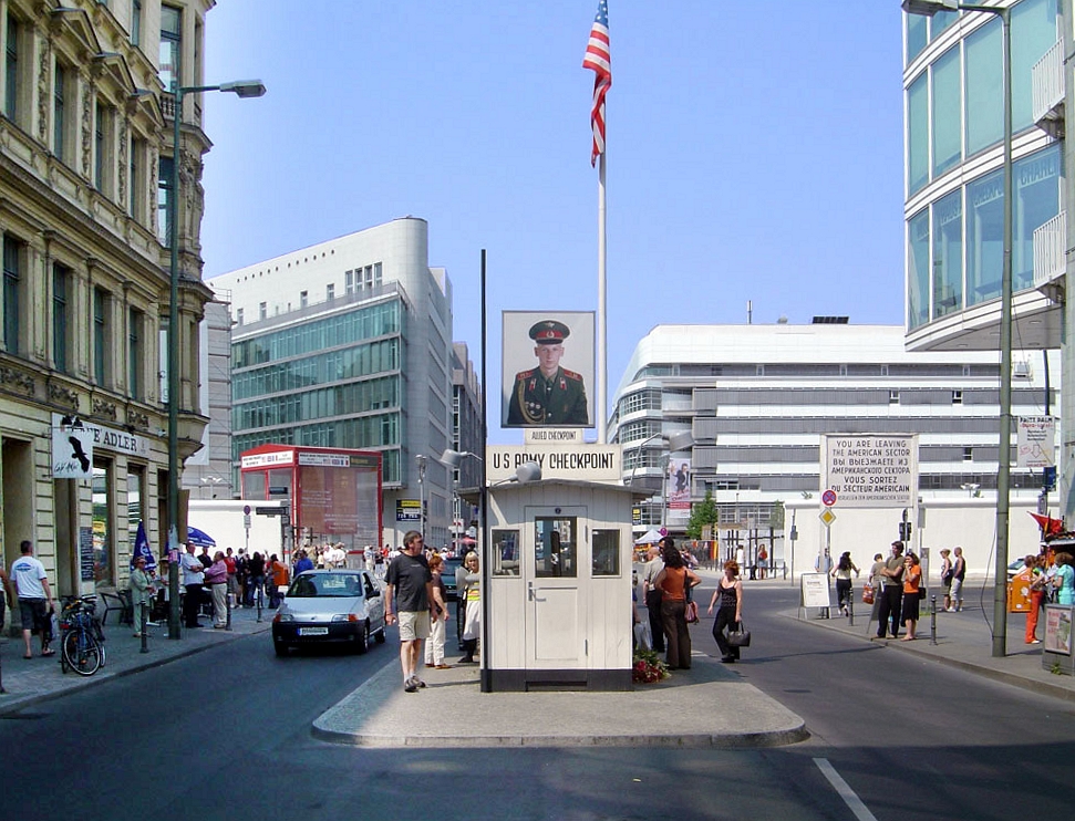 Memorial Site: Checkpoint Charlie (rebuild) in Berlin, 2005