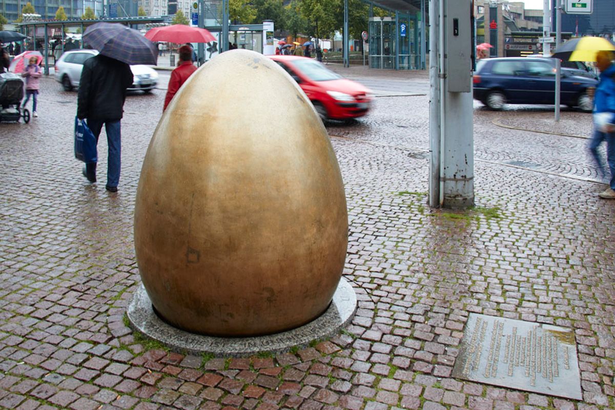 "Bell of Democracy" by artist Via Lewandowsky (Dresden/Berlin) at Augustusplatz in Leipzig
