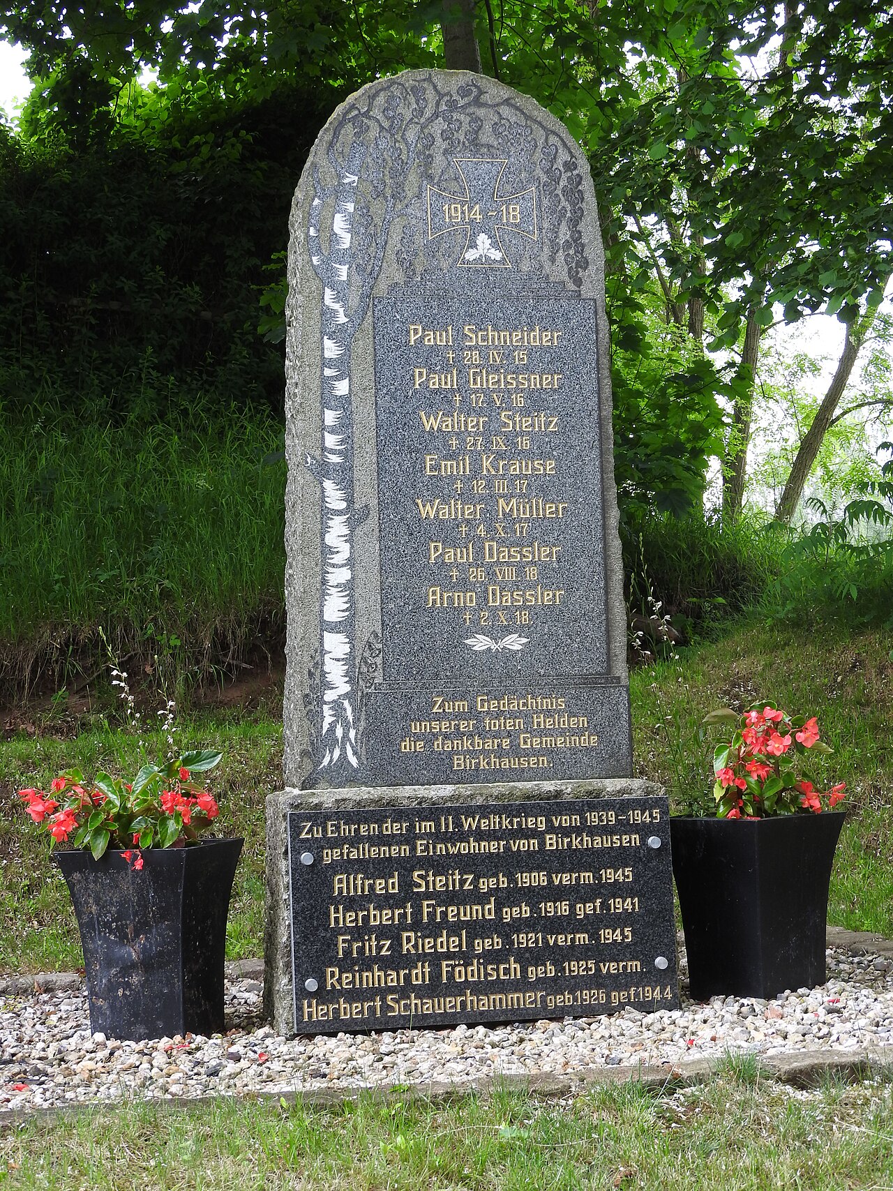 Kriegerdenkmal in Birkhausen, Harth-Pöllnitz, Thüringen