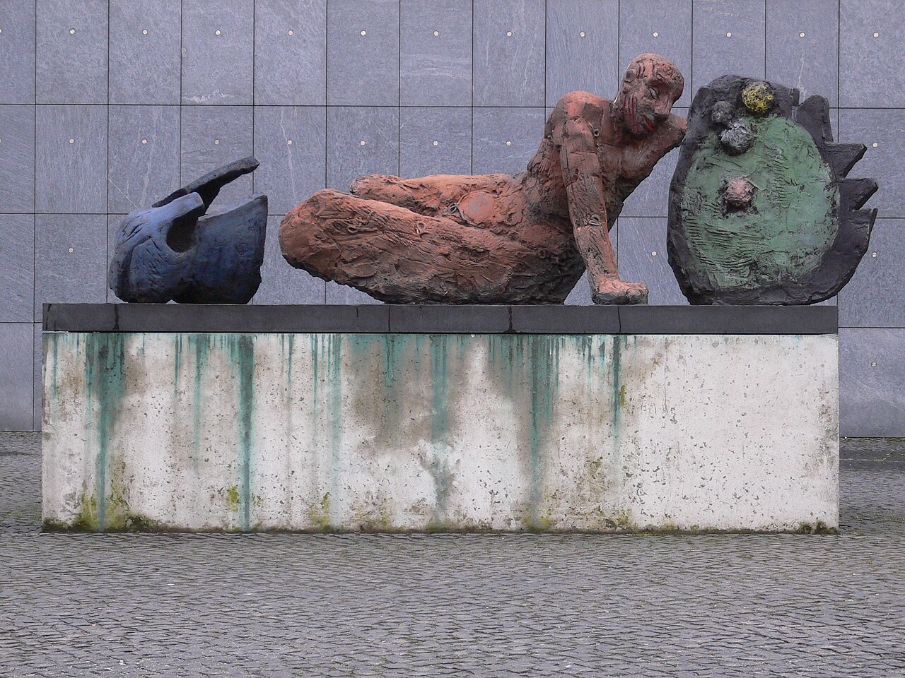 Kantdreieck, Berlin-Charlottenburg , Germany – Der gestürzte Krieger (en: the fallen warrior), 1994 by Markus Lüpertz
