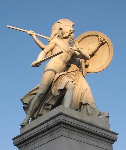 Foto von Der junge Held wird von Athena beschützt