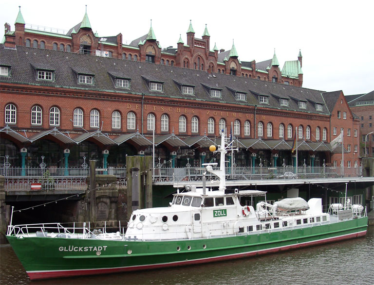 Customs ship Glückstadt at custom museum in Hamburg, Germany