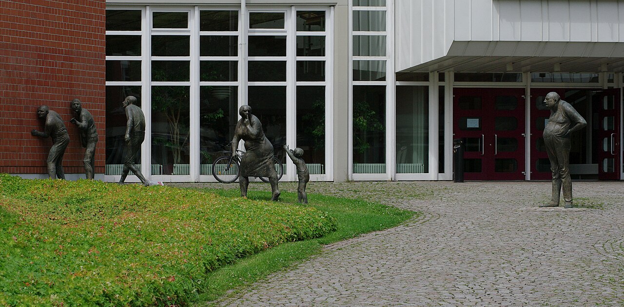 Kunst am Bau im Eingangsbereich der Musikhochschule in Freiburg