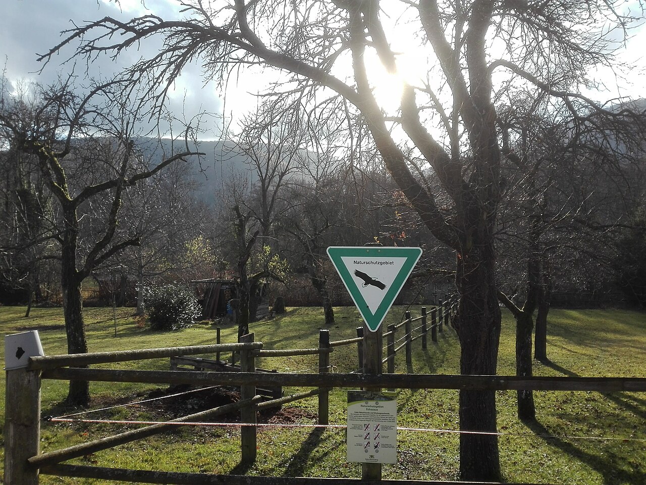 NSG-Schild am Naturschutzgebiet "Echazaue" (Schutzgebiets-Nr