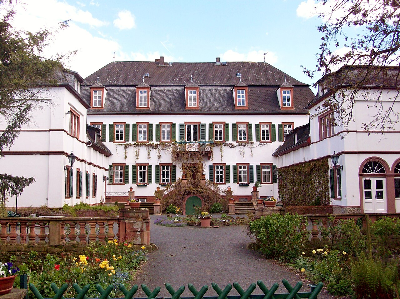 Echzeller Burg (eigentlich heute ein Schloss): Blick auf Schloss mit Seitengebäuden