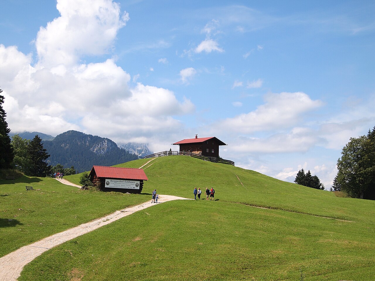 View on Eckbauer, Garmisch-Partenkirchen , mountains in Wetterstein