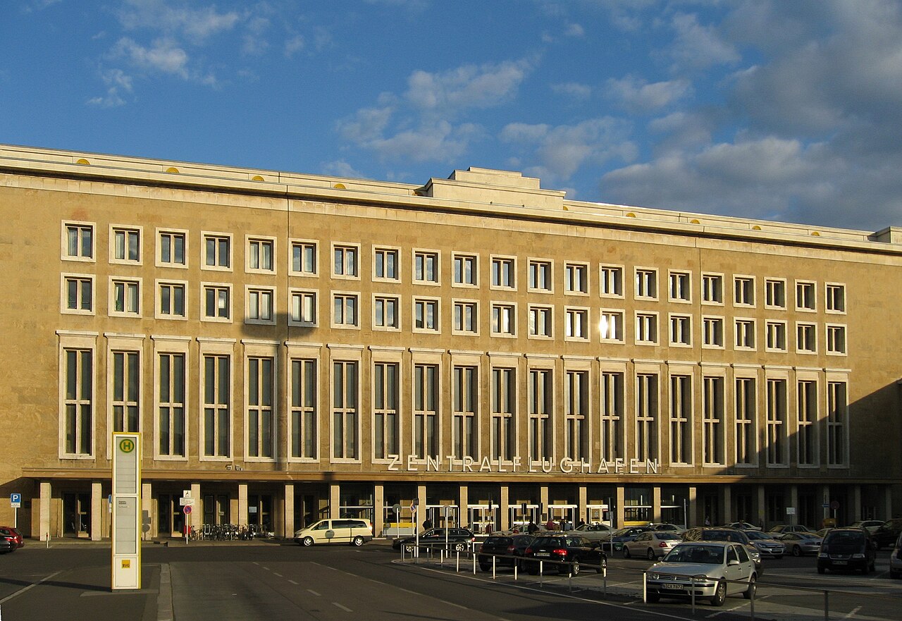 the entrance to Tempelhof International Airport