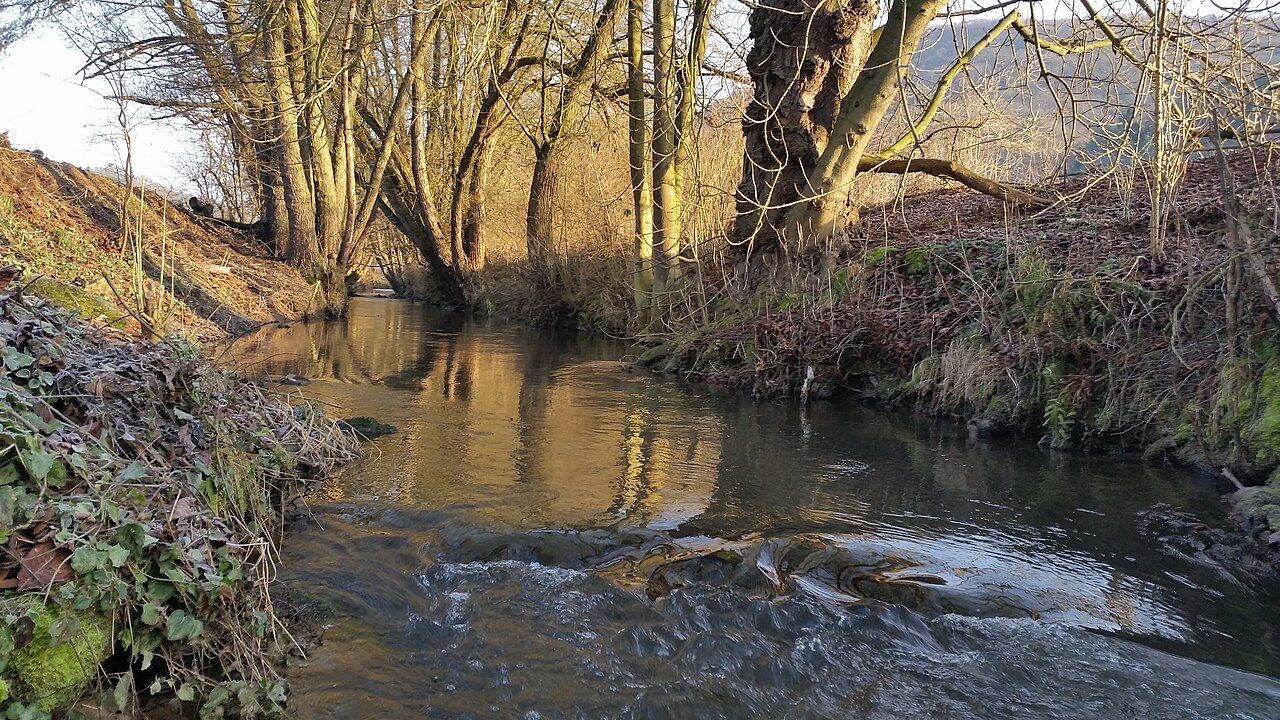 Die Elbe (Nebenfluss der Eder) in der Nähe der Donarquelle (Sauerbrunnen) zwischen Geismar und Züschen