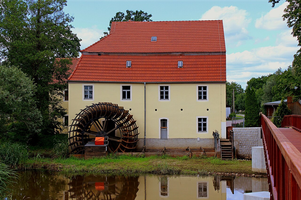 Watermill on the river Schwarze Elster in Plessa