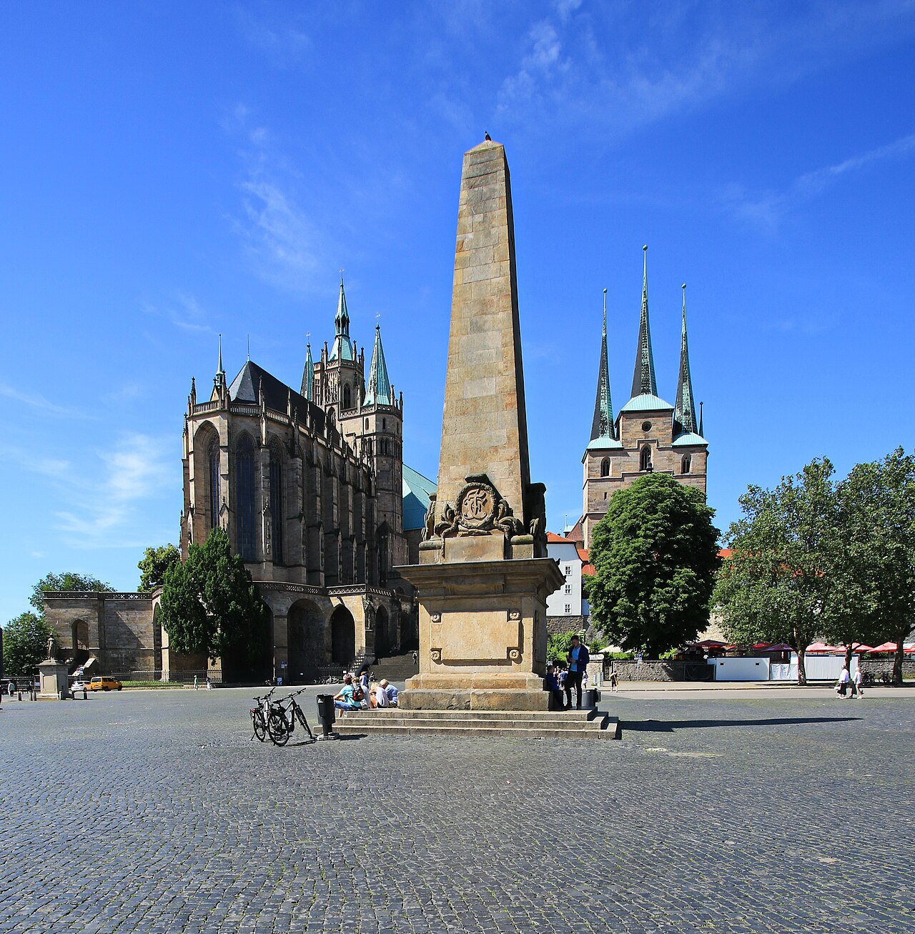 Erfurter Dom und Severikirche am Domplatz, Wahrzeichen von Erfurt