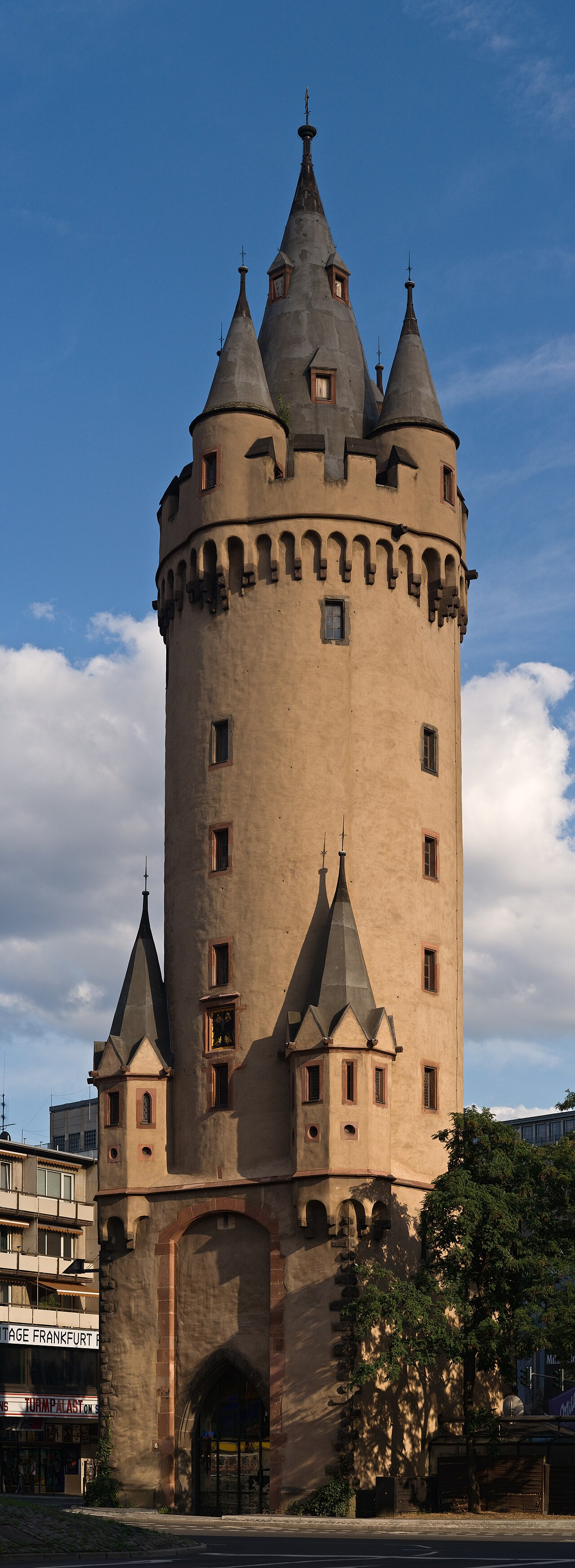 Eschenheimer Turm on a sunny summerday in the evening sun as seen from the north west