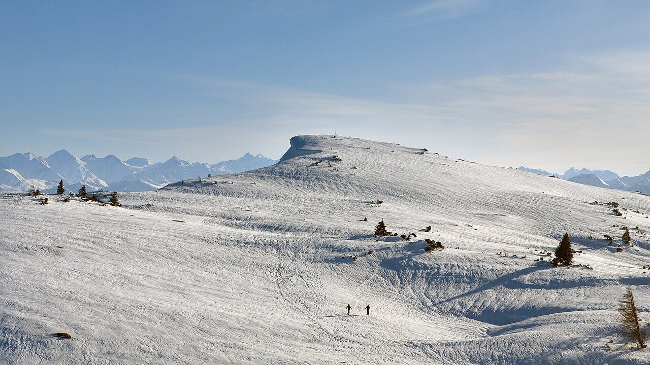 The Fellhorn (1764 m) in the Chiemgau Alps in Tyrol, Austria, seen from north